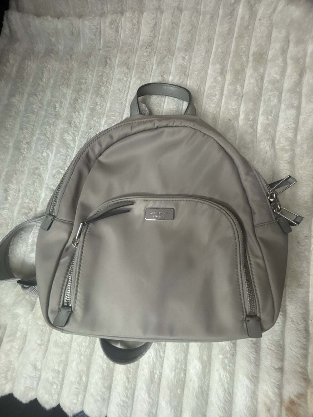 Kate Spade New York Dawn Medium Nylon Backpack in Soft Taupe